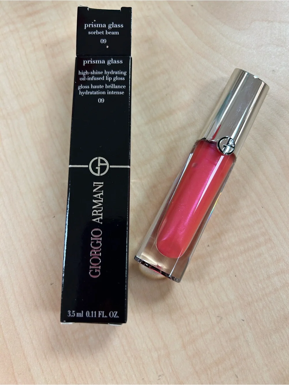 GIORGIO ARMANI PRISMA GLASS #09 SORBET BEAM 3.5ml .11fl oz HIGH SHINE LIP GLOSS